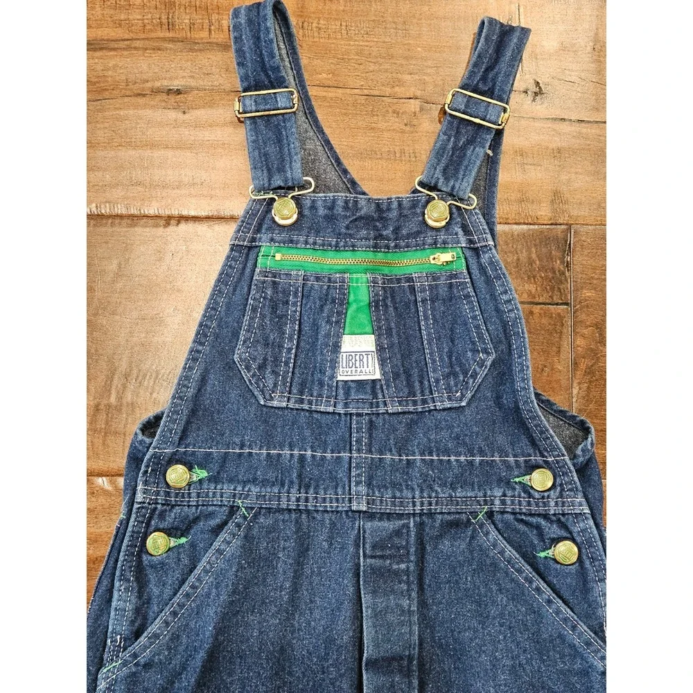 VTG Liberty Youth Denim Overalls Size 12 R Farm Workwear Blue Made in USA